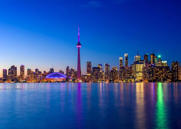 Toronto Cidade Skyline Noite Ontário Canadá — Fotografia de Stock