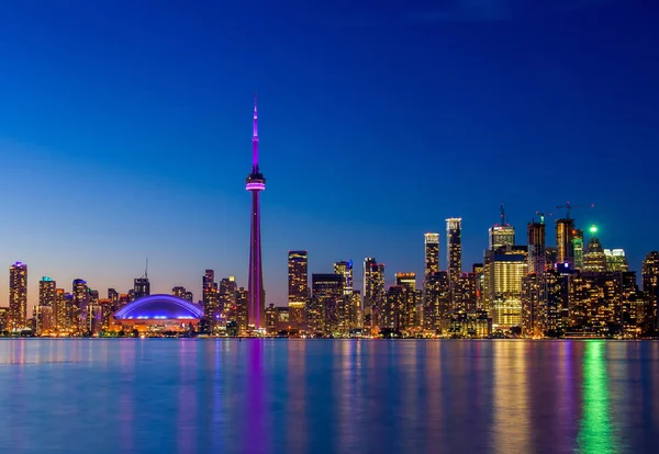 Toronto City Skyline Natten Ontario Kanada — Stockfoto