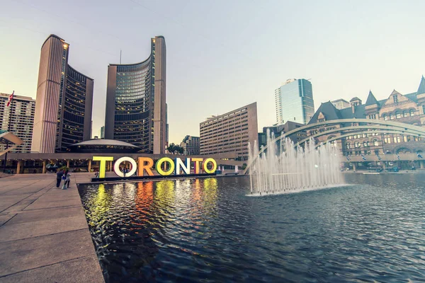 Toronto Tekentafel Het Stadhuis Ontario Canada — Stockfoto