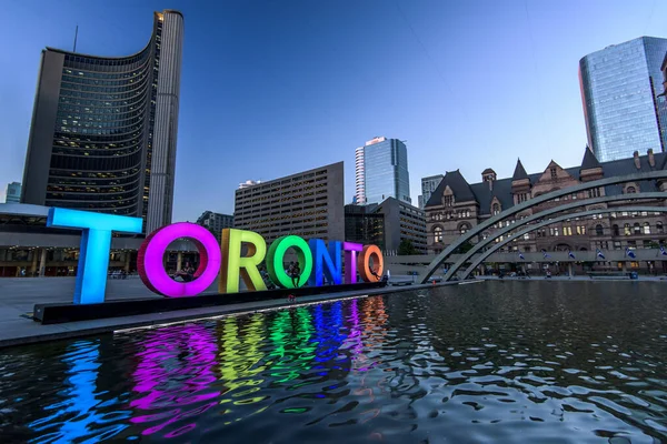 Toronto Sign Board City Hall Ontario Canada — Stock Photo, Image