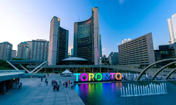 Toronto Tekentafel Het Stadhuis Ontario Canada — Stockfoto