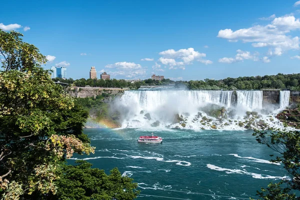 Flygfoto Berömda Vackra Niagara Vattenfall Sommardagen — Stockfoto