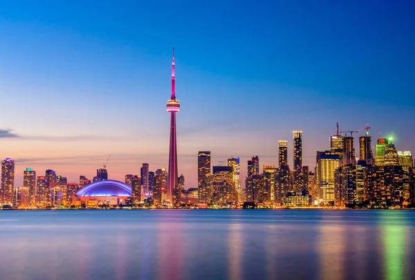 Ciudad Toronto Horizonte Atardecer Ontario Canadá —  Fotos de Stock