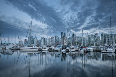 Vancouver City silueti, British Columbia, Kanada