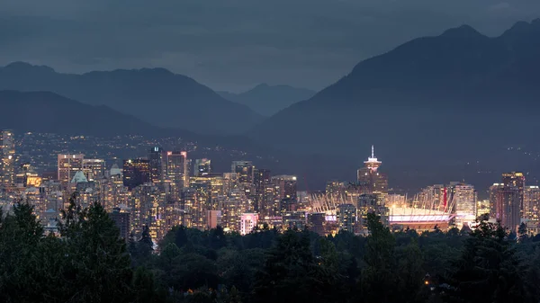 Vancouver city skyline and mountains, British Columbia, Canada