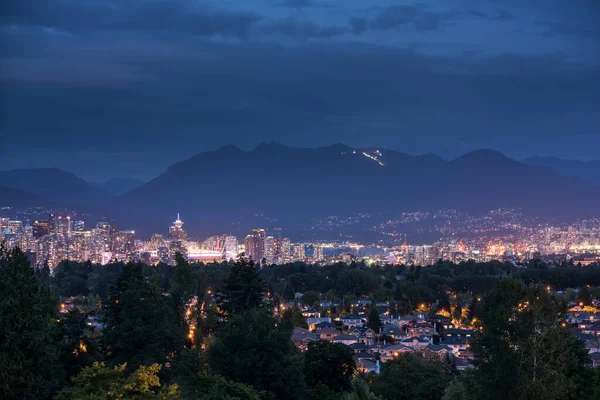 Vancouver Cidade Horizonte Montanhas Colúmbia Britânica Canadá — Fotografia de Stock