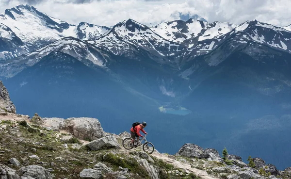 Mountainbike Ryttare Whistler Berg British Columbia Kanada — Stockfoto