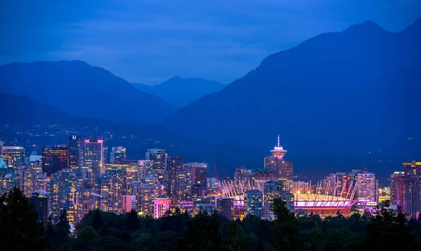 Vancouver City Skyline Mountains Βρετανική Κολομβία — Φωτογραφία Αρχείου
