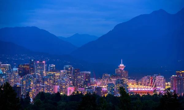 Vancouver city skyline and mountains, British Columbia, Canada