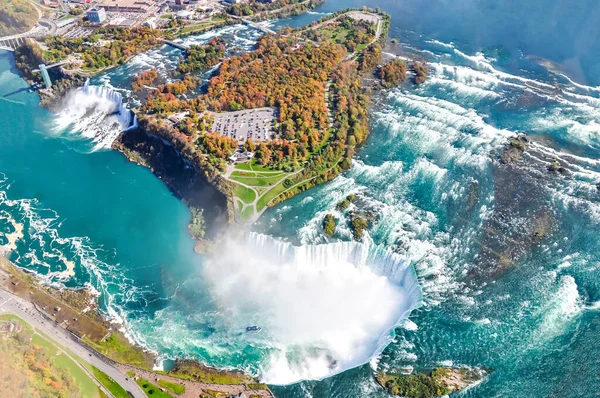 Niagara Vízesés Felülről Légi Kilátás Niagara Vízesés — Stock Fotó