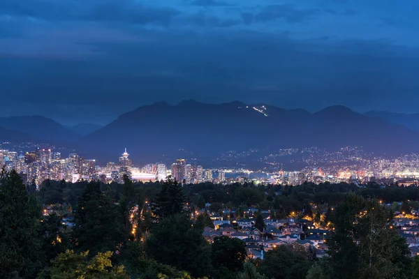 Vancouver Cidade Horizonte Montanhas Colúmbia Britânica Canadá — Fotografia de Stock