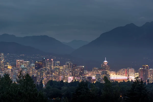 Vancouver Stad Skyline Och Berg British Columbia Kanada — Stockfoto