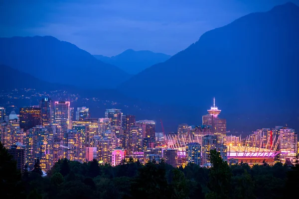 Vancouver city skyline and mountains, British Columbia, Canada