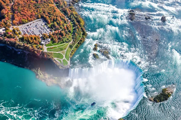 Niagara waterfall from above,Aerial view of Niagara waterfall.