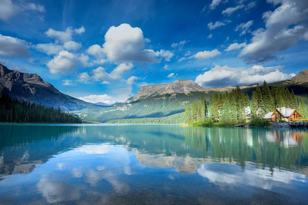 Beau Lac Emeraude Parc National Yoho Colombie Britannique Canada — Photo