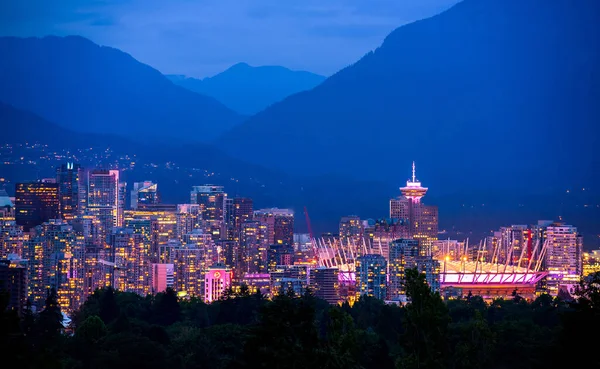 Vancouver Stad Skyline Och Berg British Columbia Kanada — Stockfoto