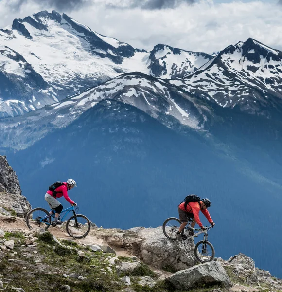 Mountain Bike Rider Whistler Hegyek Brit Columbia Kanada — Stock Fotó