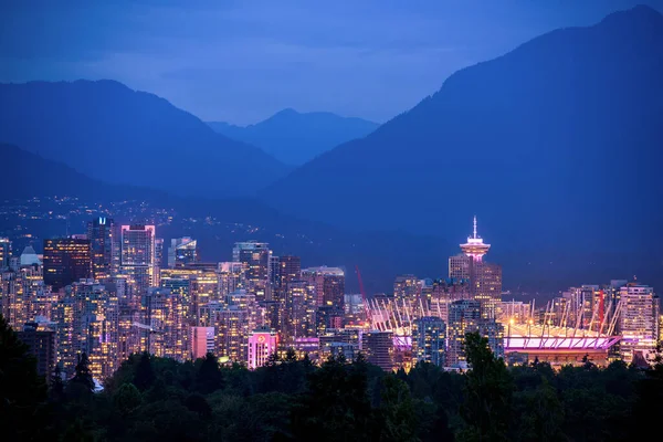 Vancouver City Skyline Mountains Βρετανική Κολομβία — Φωτογραφία Αρχείου