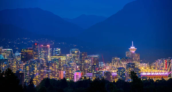 Vancouver Stad Skyline Och Berg British Columbia Kanada — Stockfoto