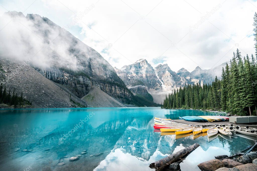 Beautiful Moraine lake in Banff national park, Alberta, Canada