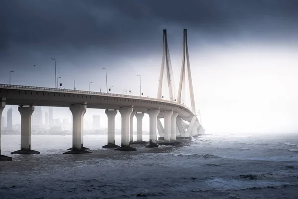 Bandra Worli Sea Link Ponte Cavo Mumbai India — Foto Stock