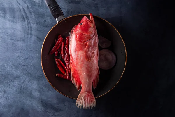 Red Snapper Roher Fisch Auf Der Tischplatte — Stockfoto