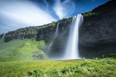 Seljalandsfoss Şelalesi Yazın İzlanda 'da