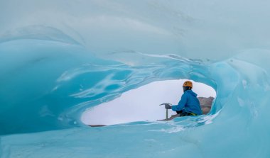 Buzul üzerindeki güzel manzara.