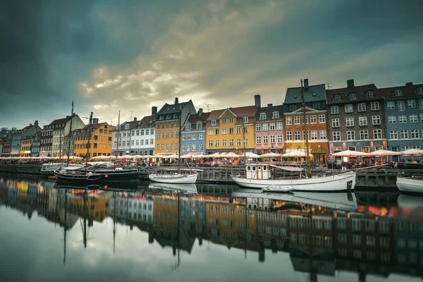 Piękne Nyhavn Kopenhaga Miasta Danii — Zdjęcie stockowe