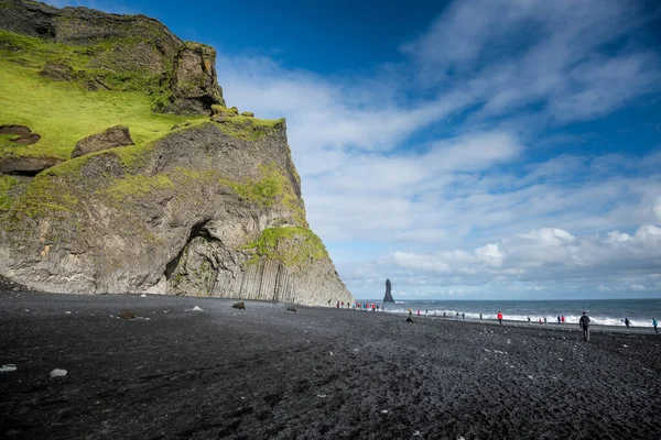 Plage Sable Noir Reynisfjara Vik Islande — Photo