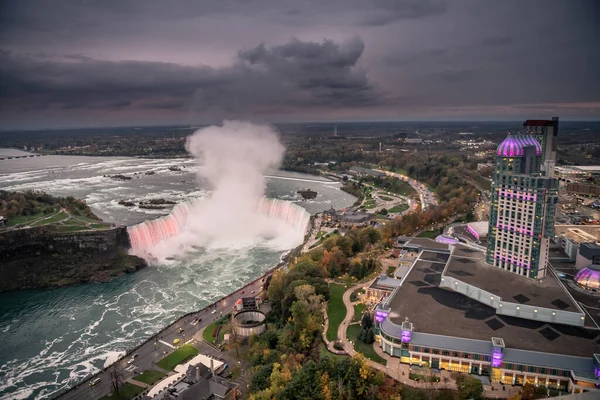 Vackra Niagara Vattenfall Natten — Stockfoto