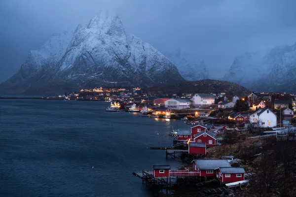 Bela Paisagem Inverno Lofoten Islands Noruega — Fotografia de Stock