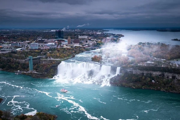 Vackra Niagara Vattenfall Natten — Stockfoto