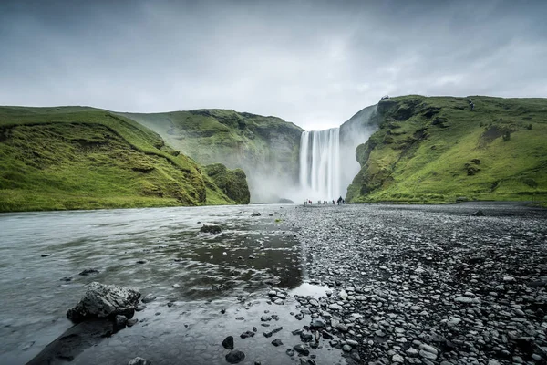 Cascade Skogafoss Hiver Islande — Photo