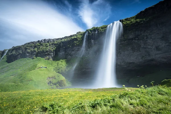 Seljalandsfoss Waterfall Iceland Summer — Stock Photo, Image
