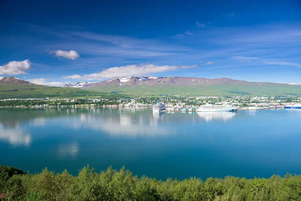 Belle Ville Akureyri Islande Été — Photo