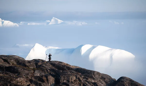 Bela Paisagem Com Grandes Icebergs — Fotografia de Stock