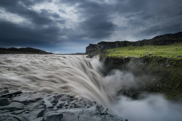 Водоспад Деттіфосс Влітку Ісландія — стокове фото