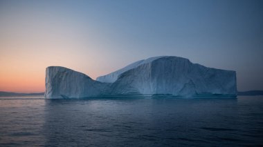 Büyük buzdağları olan güzel bir manzara.