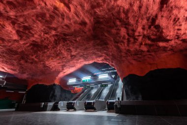 Stockholm, İsveç 'teki güzel metro istasyonları