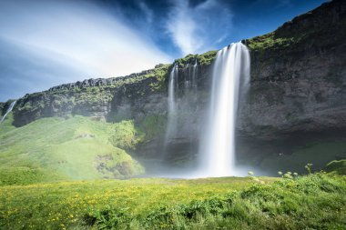 Seljalandsfoss Şelalesi Yazın İzlanda 'da