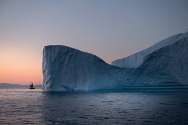 Büyük buzdağları olan güzel bir manzara.