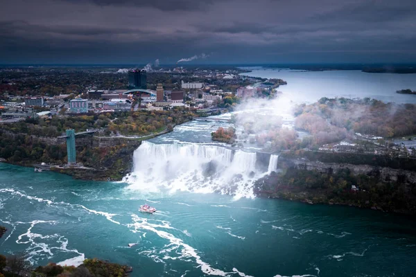 Vackra Niagara Vattenfall Natten — Stockfoto