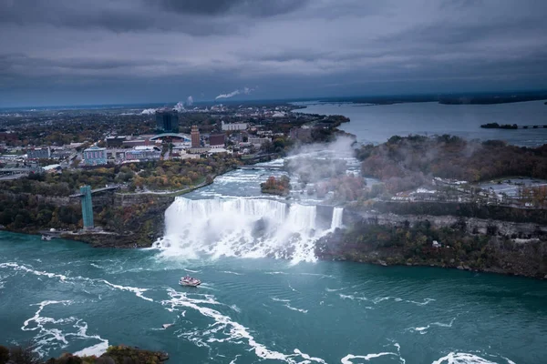 Vackra Niagara Vattenfall Natten — Stockfoto