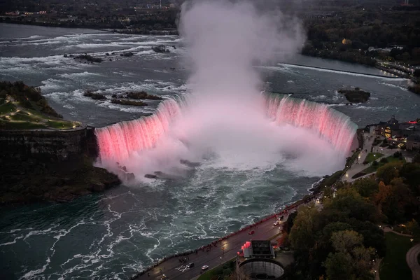 Vackra Niagara Vattenfall Natten — Stockfoto