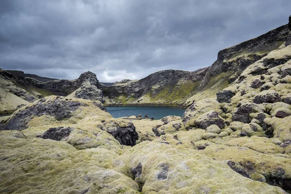 Laki Krátery Nebo Lakaggar Sopečná Trhlina Jihu Islandu — Stock fotografie