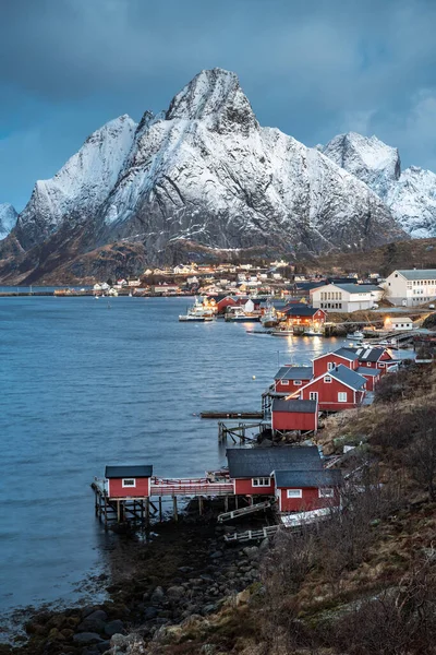 Bela Paisagem Inverno Lofoten Islands Noruega — Fotografia de Stock