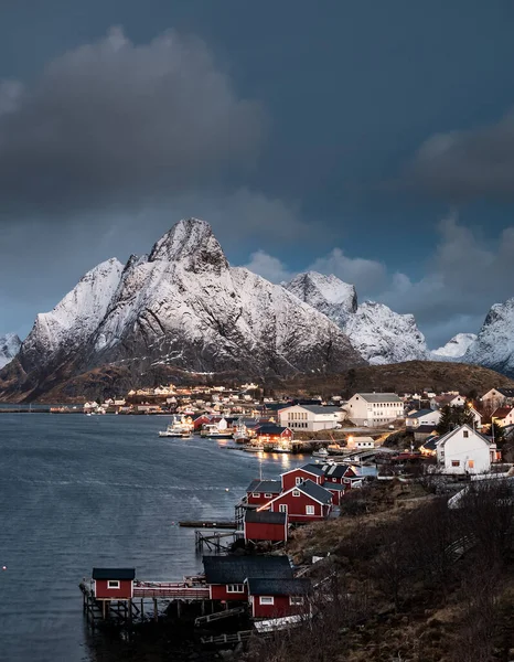 Bela Paisagem Inverno Lofoten Islands Noruega — Fotografia de Stock