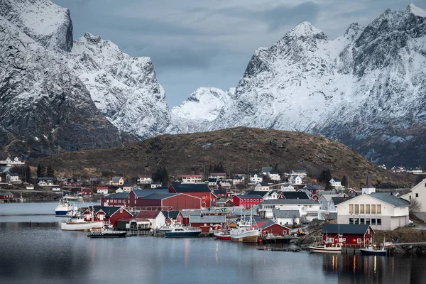 Bela Paisagem Inverno Lofoten Islands Noruega — Fotografia de Stock