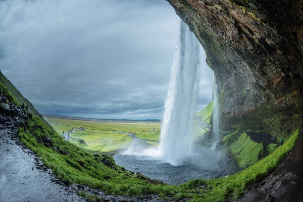 Seljalandsfoss Vattenfall Island Sommaren — Stockfoto